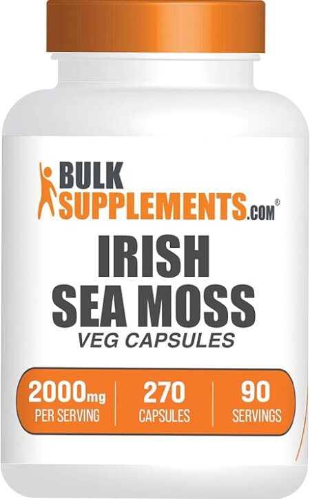 BulkSupplements.com Irish Sea Moss Capsules - Sea Moss Supplement, Irish Sea Moss - Gluten Free, 3 Capsules per Serving (2000mg), 240 Count (Pack of 1)