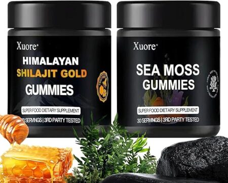Bundle of Himalayan shilajit & sea Moss Gummies – 3000 mg shilajit, sea Moss 1600mg ksm 66 ashwagandha, no Added Sugar, lab Tested, 75%+ fulvic Acid, 92+ Minerals, All in One Supplement