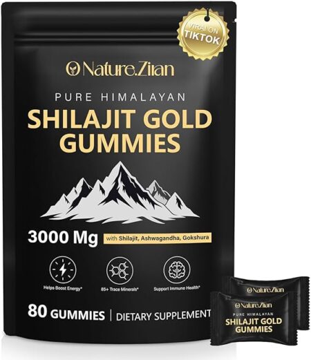 Shilajit Gummies for Men & Women - Pure Himalayan Shilajit Gold Gummies Rich in Ashwagandha, Gokshura with 85+ Minerals, Authentic Flavor, 100% Natural, 80 Gummies